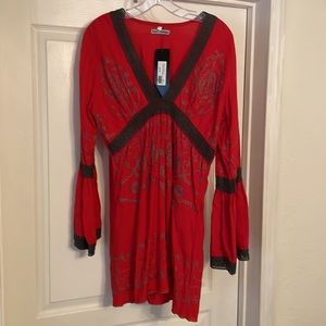 Long sleeve embroidered tunic, top brand new tags on size large